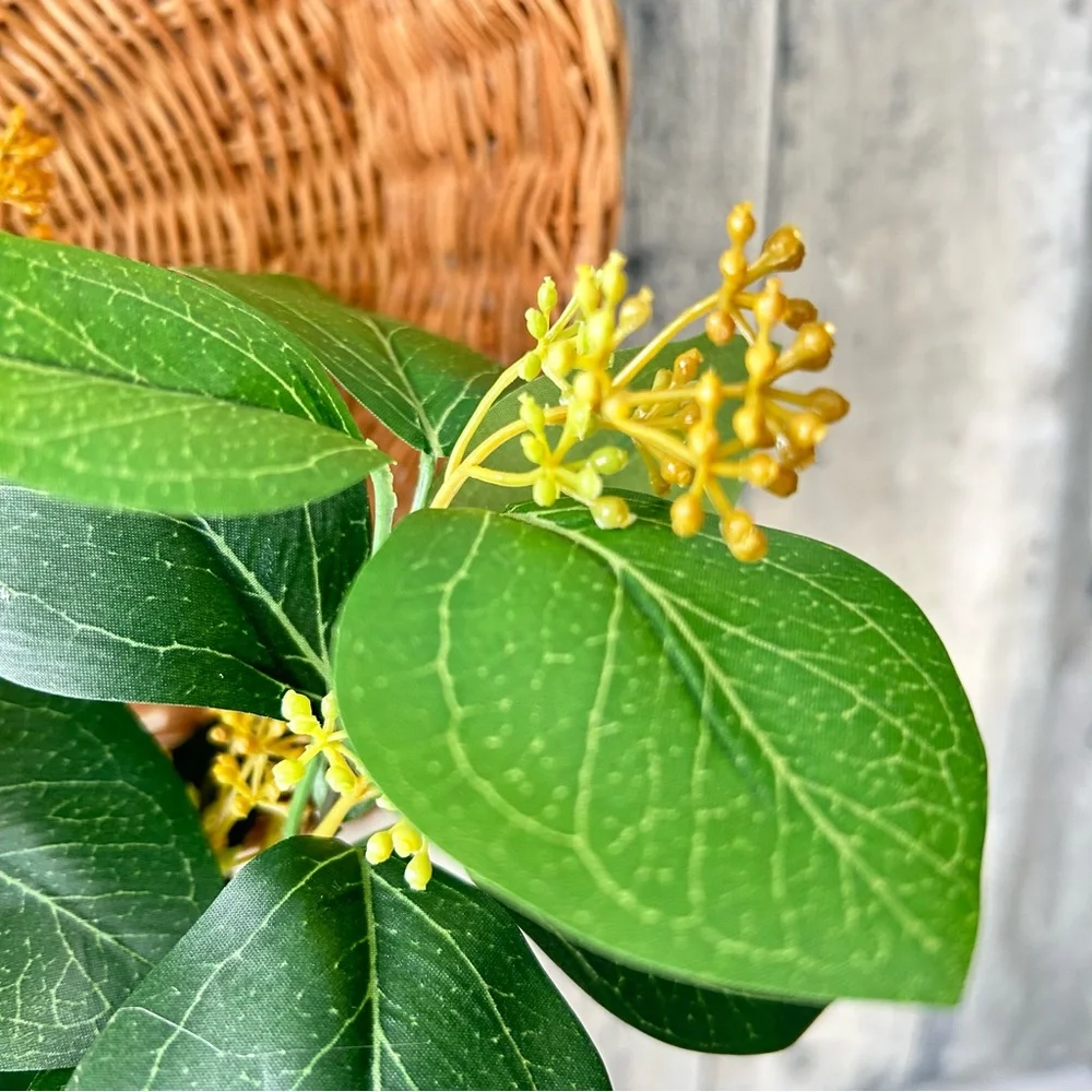 🌴 Threshold Tabletop Faux Fall Greenery w/Yellow/Orangey Little Flower Blossoms